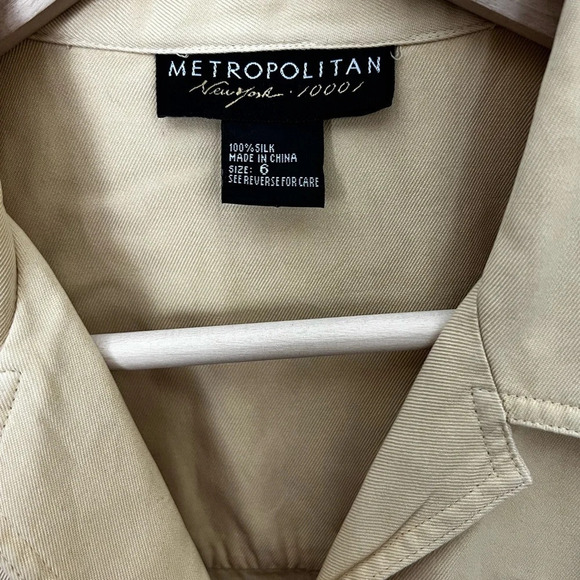 Metropolitan New York 10001 • Yellow Silk Mini Button Down Dress - Picture 3 of 5